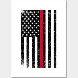 Thin Red Line (Firefighter) T-Shirt Posters and Art